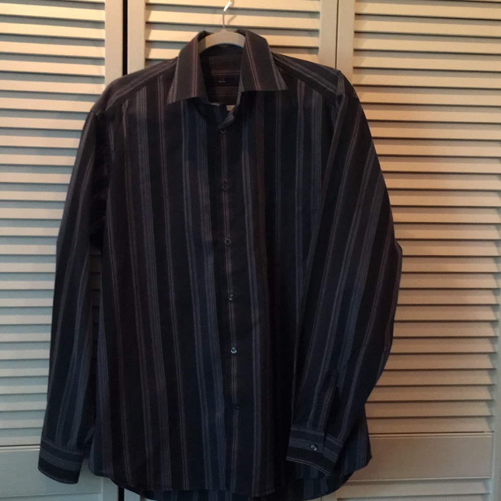 Zegna Sport men’s long sleeve striped shirt  L